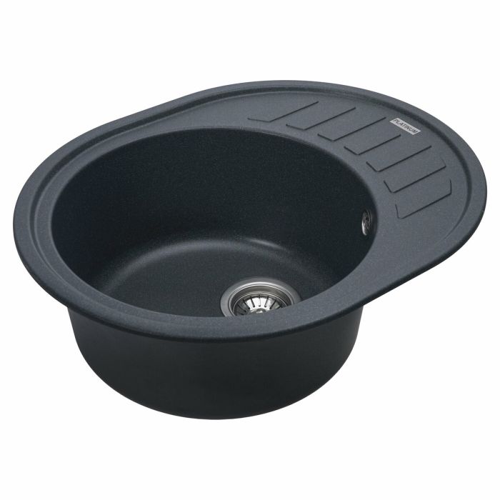 Гранитная мойка для кухни Platinum 6250 SOUL матовая Антрацит, R