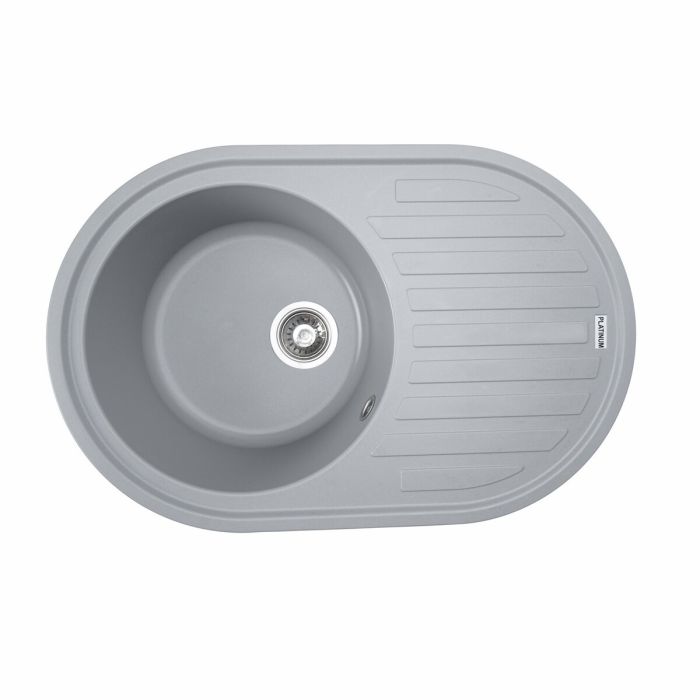 Гранітне миття для кухні Platinum 7750 LIRA матова Сірий металік, АВТО