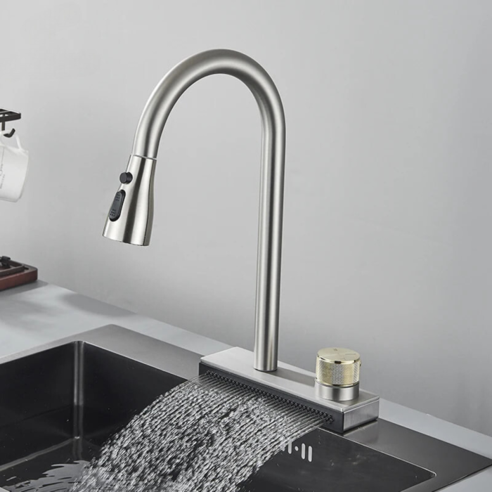 Смеситель под мойку "Водопад" ZS84 Platinum (brushed)