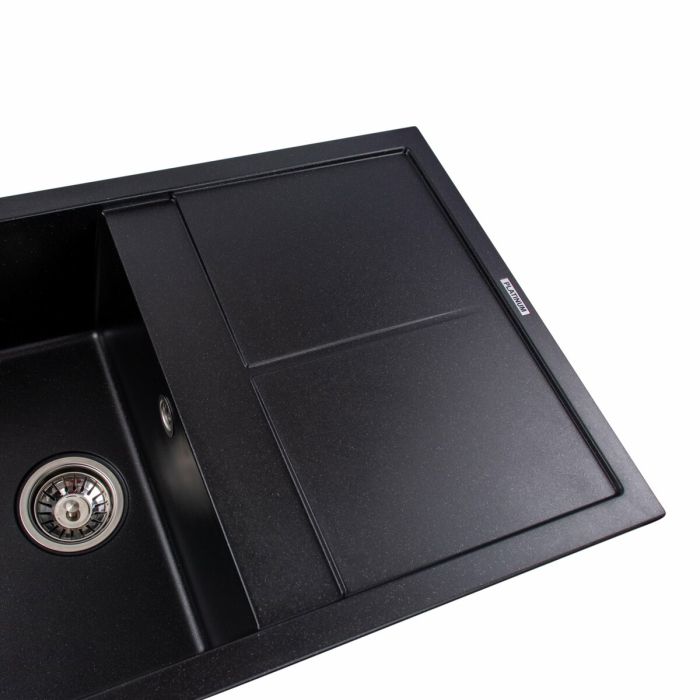 Гранітне миття для кухні Platinum 7950 Selena матова Чорний металік, L
