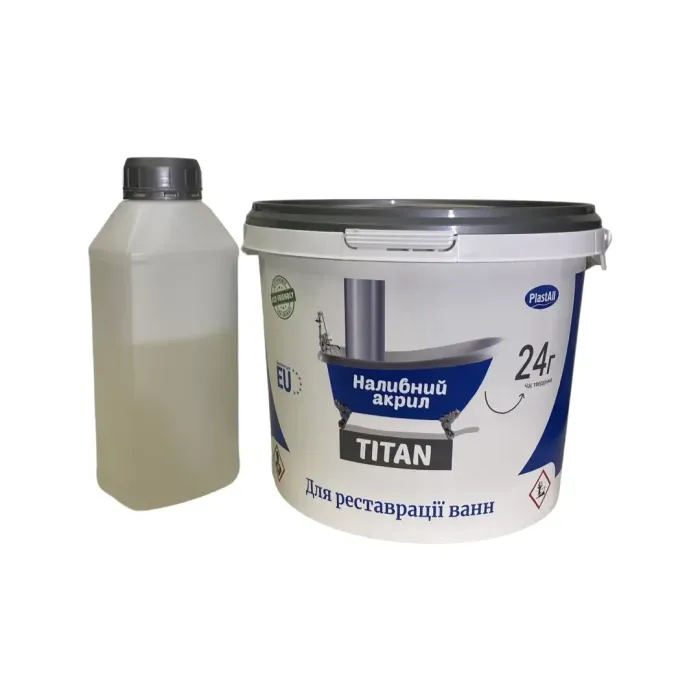 Жидкий акрил для реставрации ванн Plastall Titan 1.5 м черный цветной 2.9 кг