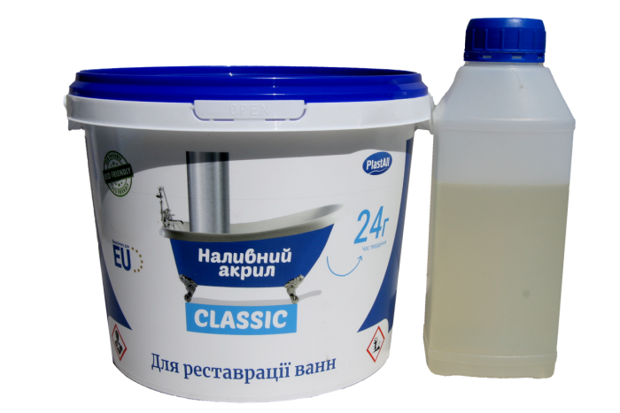 Акрил для ванн "Plastall CLASSIC" 1.5 ванни глянець білий 2,9 кг