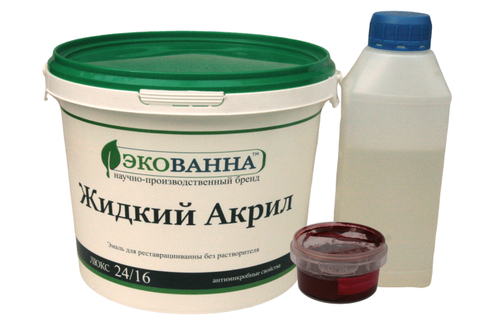 Рідкий наливний акрил ЕкоВанна для реставрації ванн комплект на ванну 1,7м колір Червоний