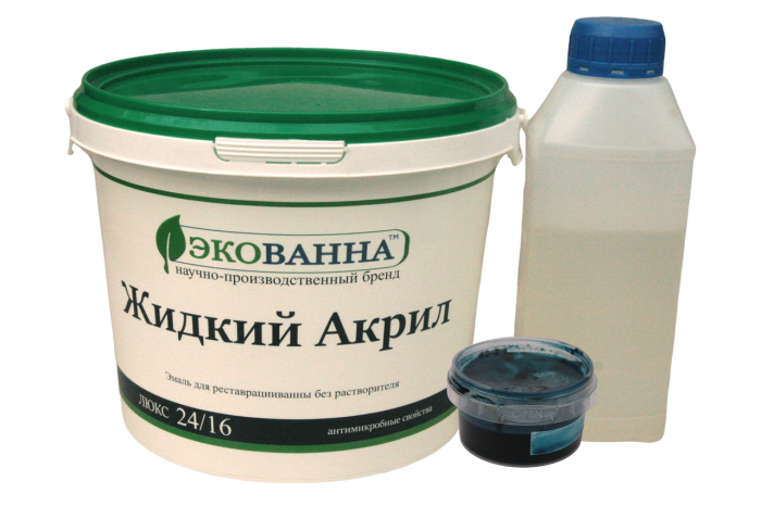 Рідкий наливний акрил ЕкоВанна для реставрації ванн комплект на ванну 1,7м колір Синій