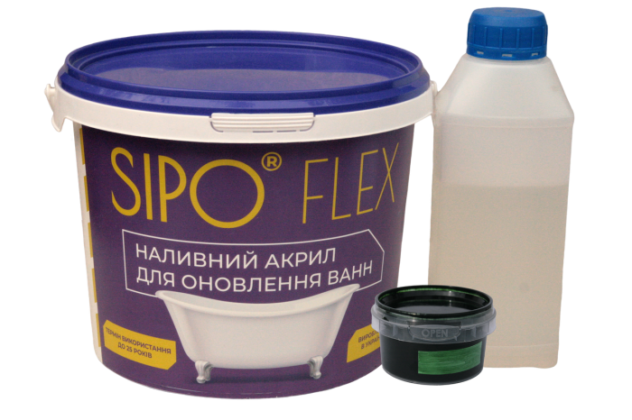 Жидкий акрил Sipo для реставрации ванн 1,5 метра.