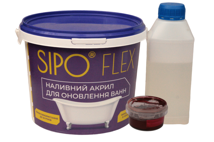 Жидкий акрил Sipo для реставрации ванн 1,5 метра.