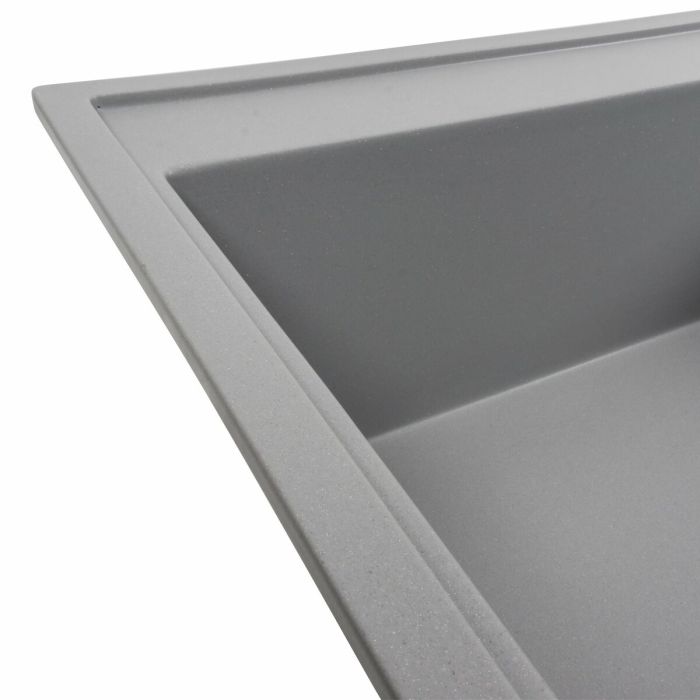 Гранитная мойка для кухни Platinum 7950 AZURIT матовый Серый металлик