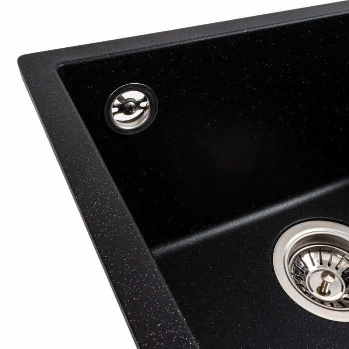Гранітне миття для кухні Platinum 4040 RUBA матовий чорний металік