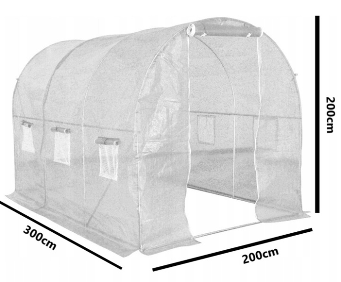 Садовая теплица с UV пленкой 6 м2 (3 х 2 х 2 м) BASS POLSKA, Прозрачная