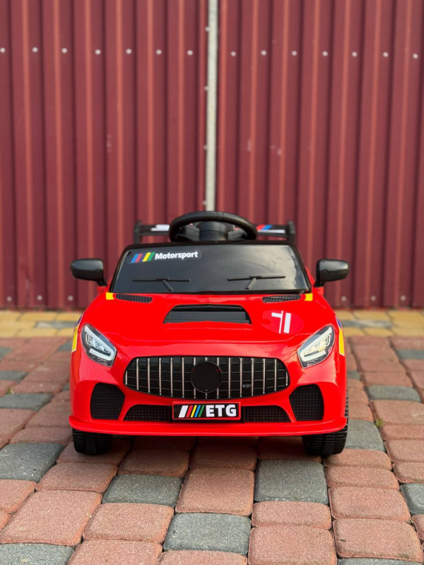 Детский спортивный электромобиль кабриолет со спойлером Cabrio 6V 5A (пульт, LED-фары, музыка), Красный