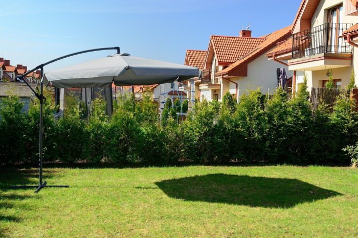 Садова розкладна парасолька Funfit Garden (діаметр - 3 метри) з бічною стійкою, Сірий