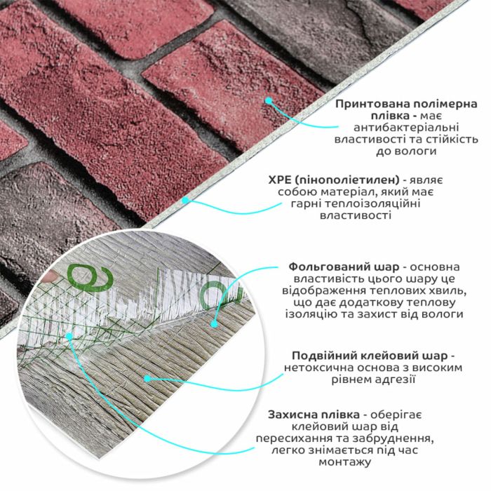 Шпалери самоклеючі червона катериновлавська цегла 2800*500*2мм (D) SW-00001944