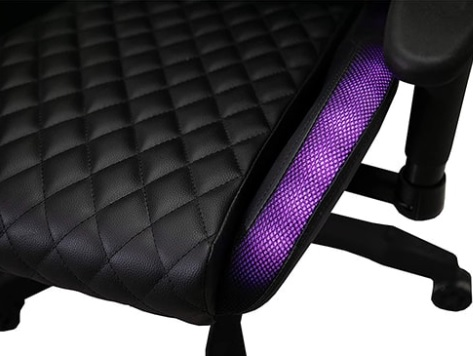 Геймерское компьютерное кресло с RGB-подсветкой, 2 подушками и регулировкой угла наклона спинки, Черный (G400)