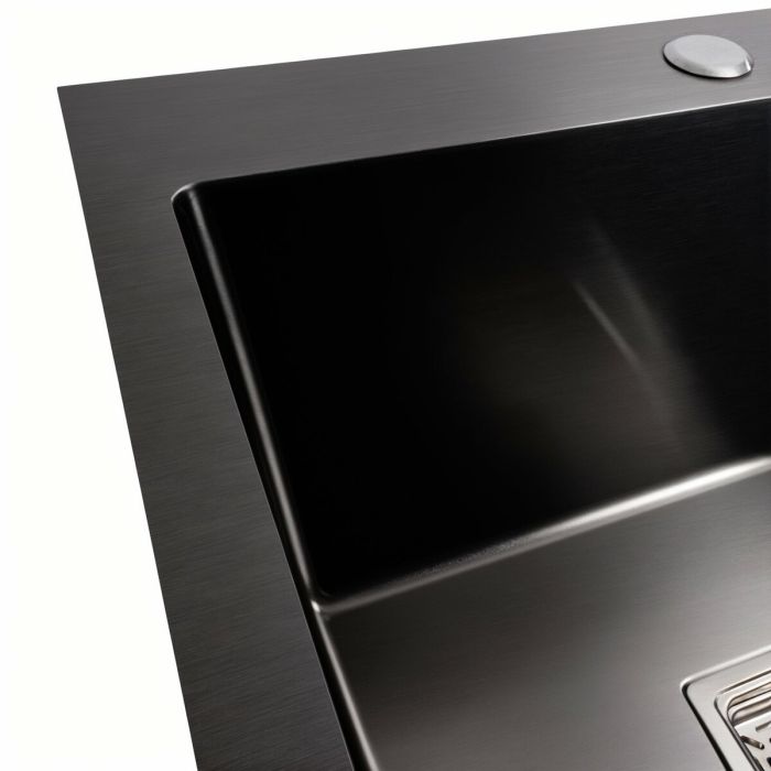 Мытье Platinum Handmade PVD HSBB 50*45 черное (квадратный сифон 3,0/1,0)