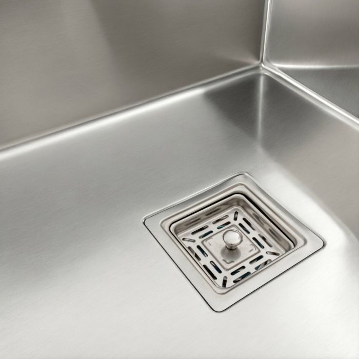 Кухонна мийка Platinum Handmade нержавіюча сталь 78*50 L (один отвір, квадратний сифон, 3,0/1,0 мм)