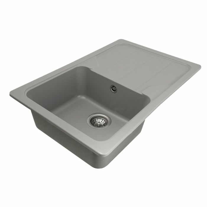 Гранитная мойка для кухни Platinum 7850 VERONA матовая Серый металлик, L