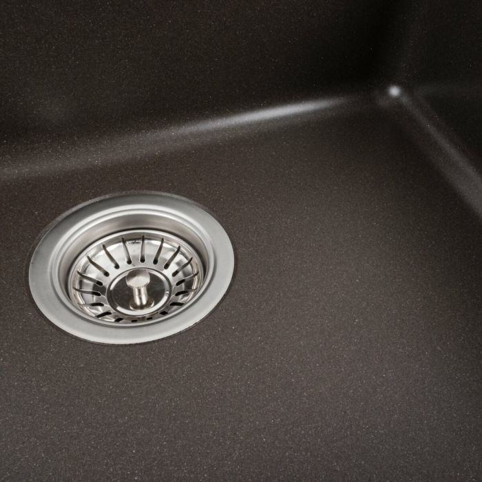 Гранітне миття для кухні Platinum 5852 VESTA матова Темна скеля