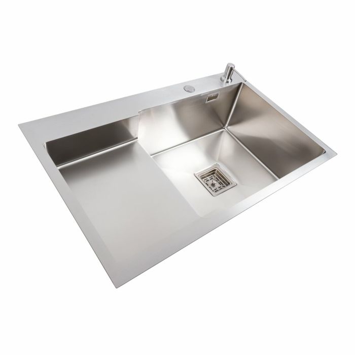 Кухонна мийка 78*50С R нержавіюча сталь Platinum Handmade (поглиблена полиця, 3.0/1.0 мм)