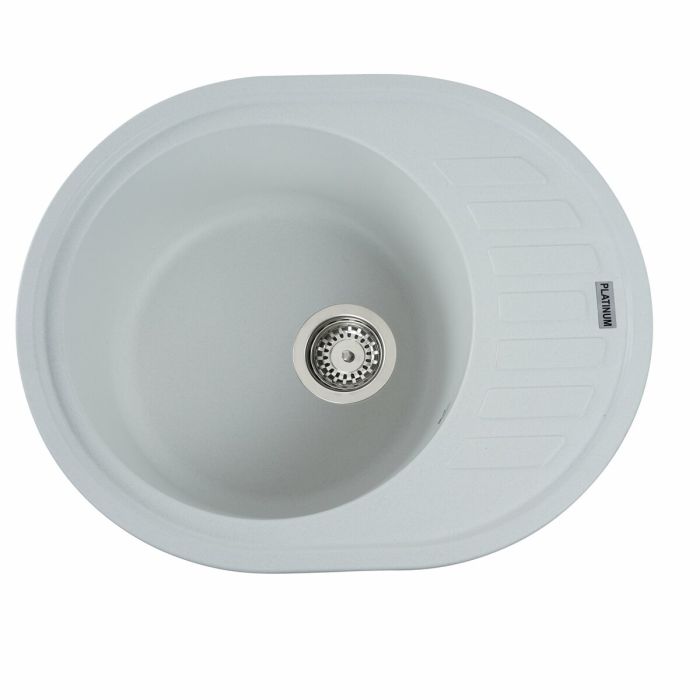 Гранитная мойка для кухни Platinum 6250 SOUL матовая Белая, L