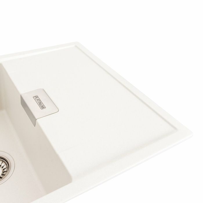 Гранітна мийка для кухні Platinum 8650 DIAMOND матова (біла)