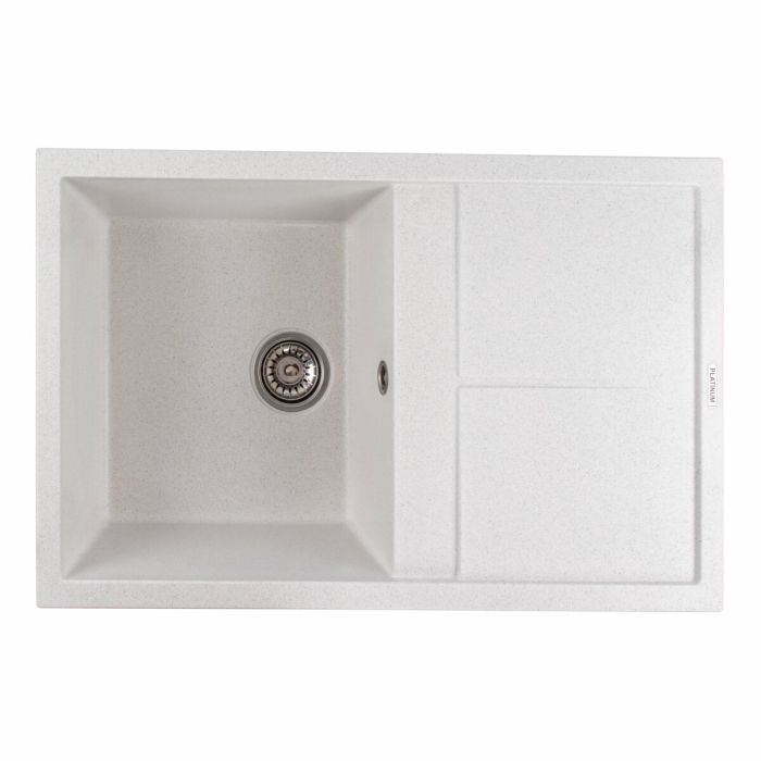 Гранитная мойка для кухни Platinum 7950 Selena матовая Белая в точку, L