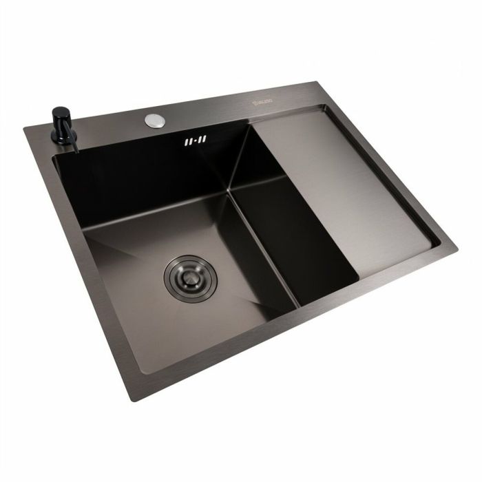 Кухонна мийка CM 65*50 L чорна PVD VALESO Handmade (круглий сифон 3,0/0,8)