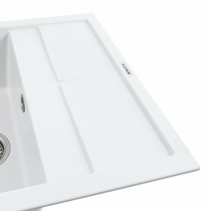Гранітне миття для кухні Platinum 6550 LOTOS матове Біле