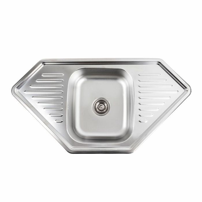 Кухонна мийка з нержавіючої сталі Platinum 9550В ДЕКОР (0,8/180 мм), L