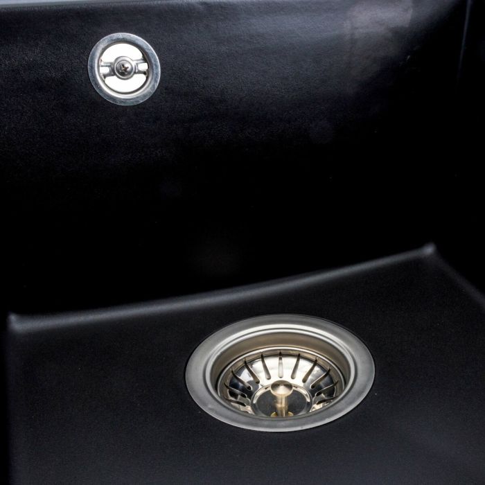 Гранитная мойка для кухни Platinum 4150 SOKIL матовая (черная), Центр