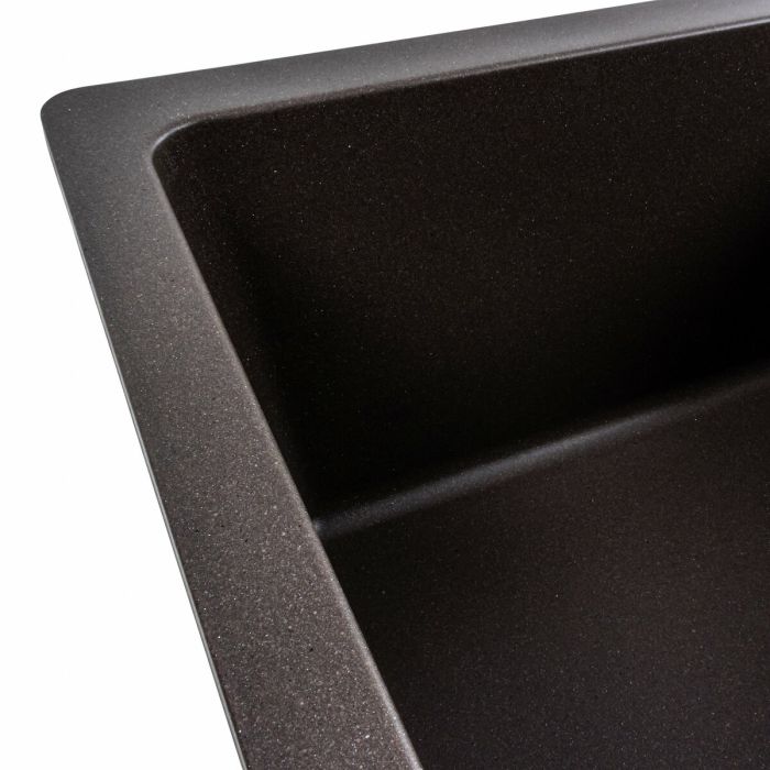 Гранитная мойка для кухни Platinum 6250 ZIRKONE матовая Темная скала
