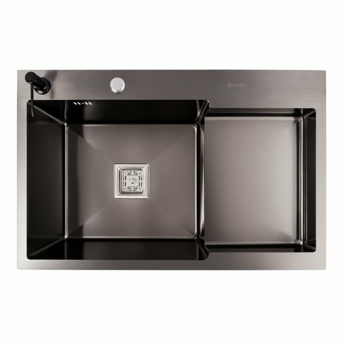 CM 78*50C L Мийка PVD чорна Valeso Handmade з поглибленою поліцею (3.0/0.8)