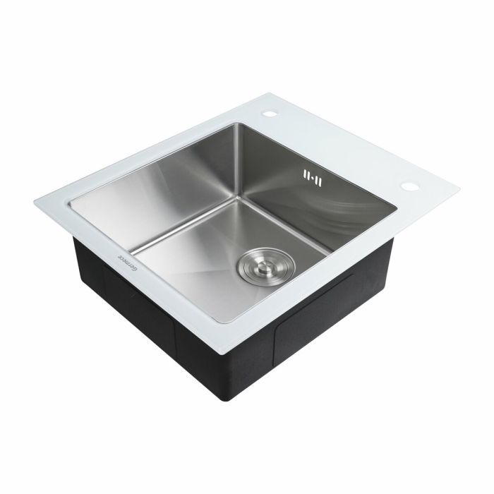 Кухонная мойка Handmade WHITE GLASS 600х510х200