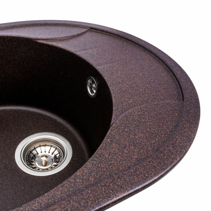 Гранітне миття для кухні Platinum 5847 ONYX матова Шоколад