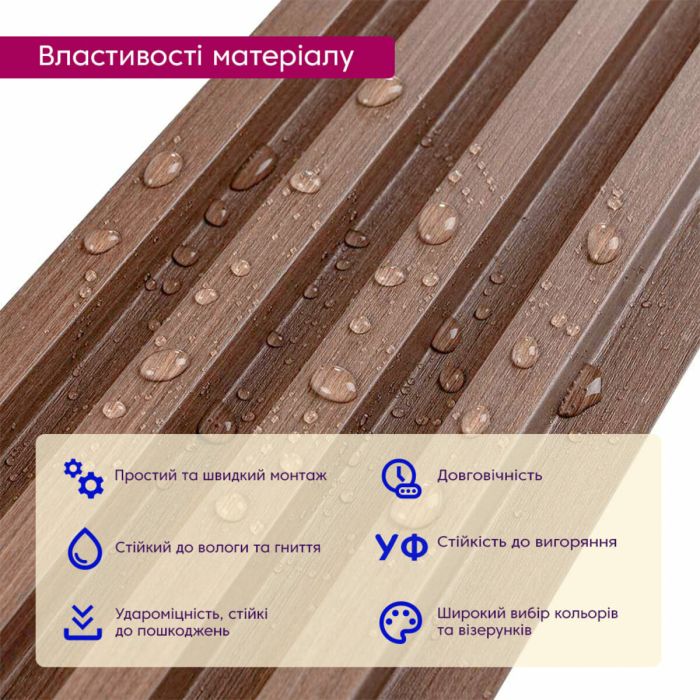 Декоративная стеновая рейка капучино 3000*160*23мм (D) SW-00001538