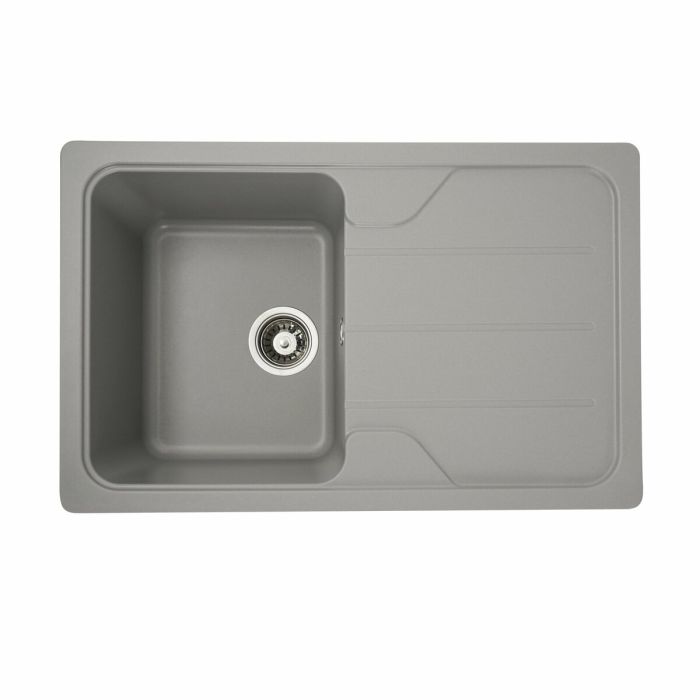 Гранитная мойка для кухни Platinum 7850 VERONA матовая Серый металлик, АВТО
