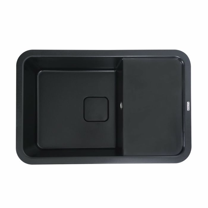Гранітна мийка для кухні Platinum 7850 CUBE матова Чорна, L
