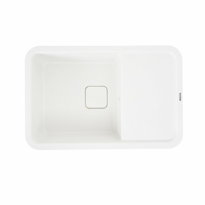 Гранітна мийка для кухні Platinum 7850 CUBE матова Біла, L