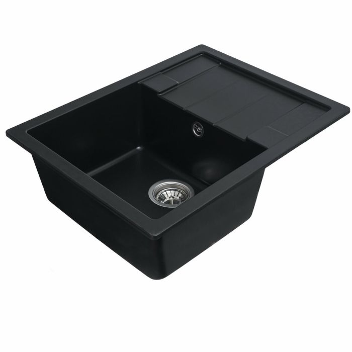 Гранитная мойка для кухни Platinum 6550 INTENSO матовая Черная, L