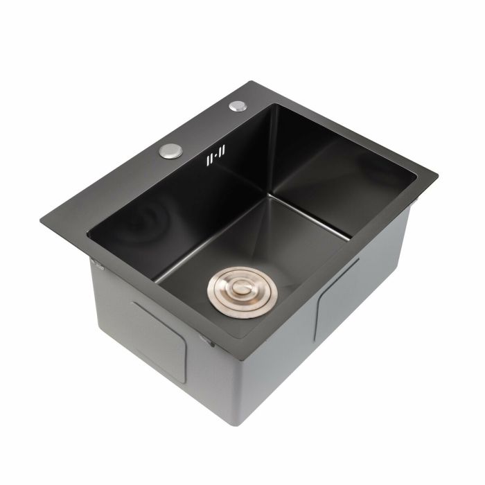 Мойка для кухни Platinum Handmade PVD черная 500х450х220 (толщина 3,0/1,5мм + дозатор в комплекте)