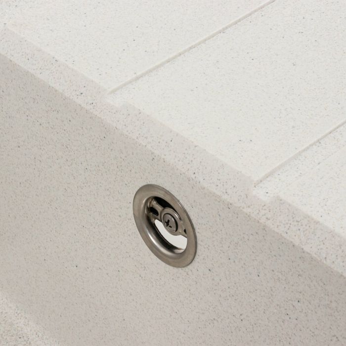 Гранитная мойка для кухни VALESO 7843 SOLID матовая Белая в точку