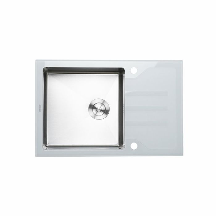 Кухонная мойка Platinum Handmade WHITE GLASS 780х510х200