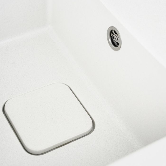 Гранітна мийка для кухні Platinum 7850 CUBE матова Біла, R