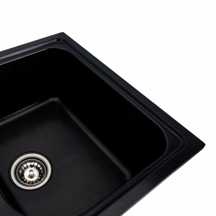 Гранитная мойка для кухни VALESO 7950 Equatoria матовый Черный металлик