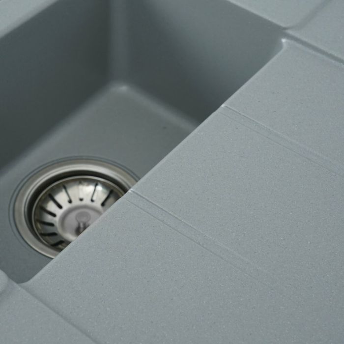 Гранитная мойка для кухни VALESO 7850W TOSKANA матовая Серый металлик