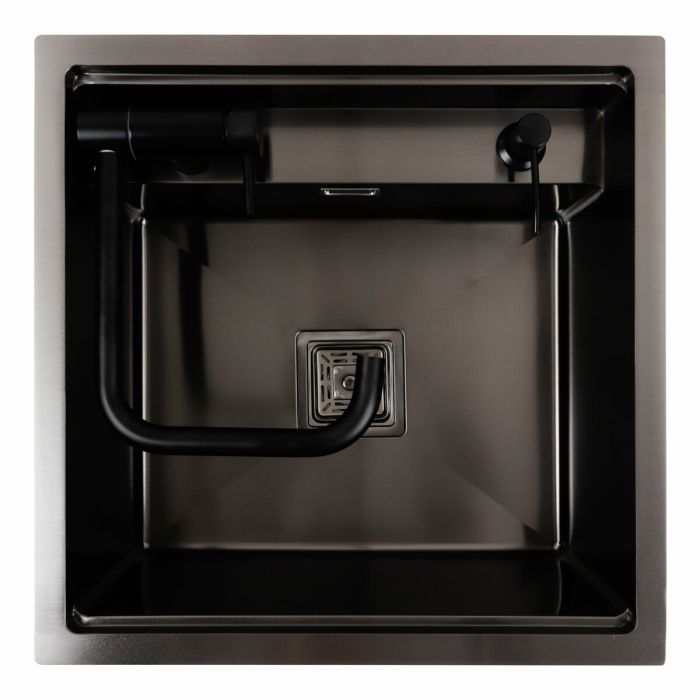 Кухонная мойка скрытая черная Platinum TZ 50*50