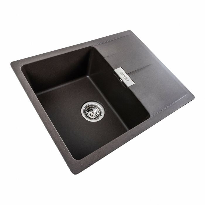 Гранитная мойка для кухни Platinum 6250 ZIRKONE матовая Темная скала