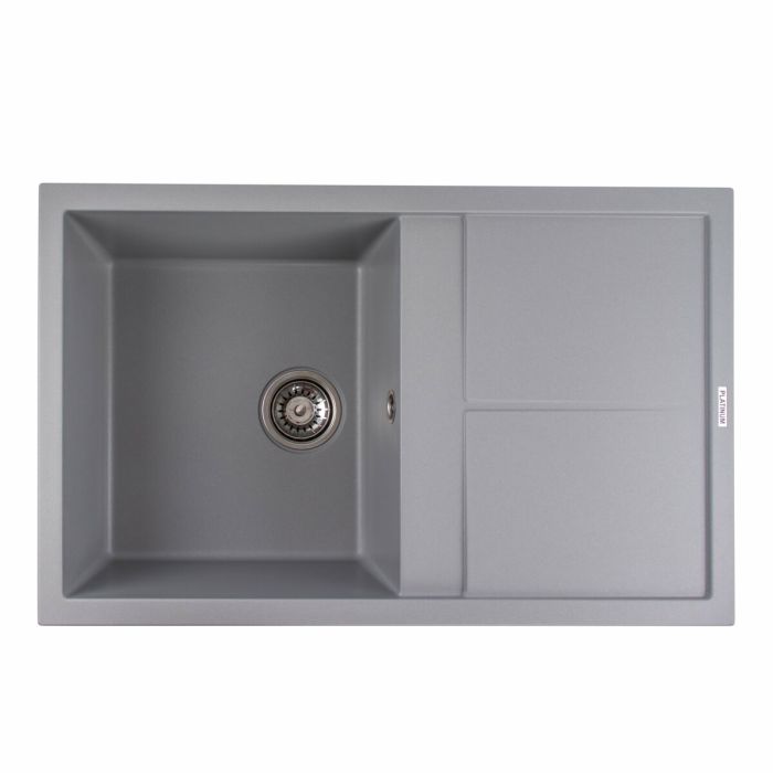 Гранитная мойка для кухни Platinum 7950 Selena матовая Серый металлик, R