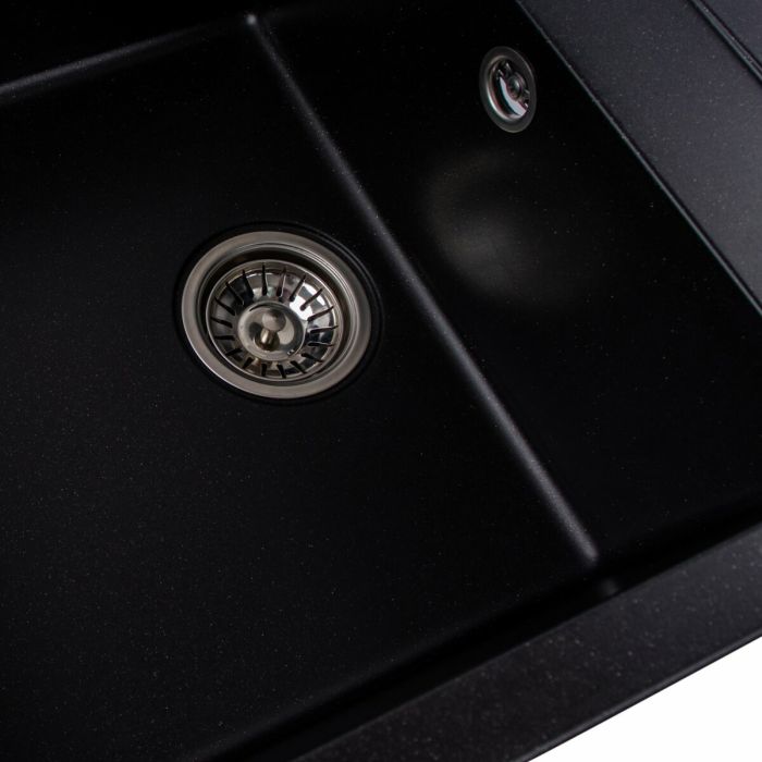Гранітне миття для кухні Platinum 7950 Selena матова Чорний металік, L