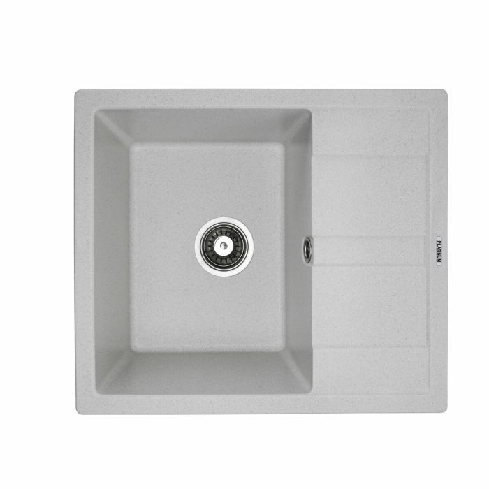 Гранитная мойка для кухни Platinum 5851 ARIA матовая Белая в точку, R