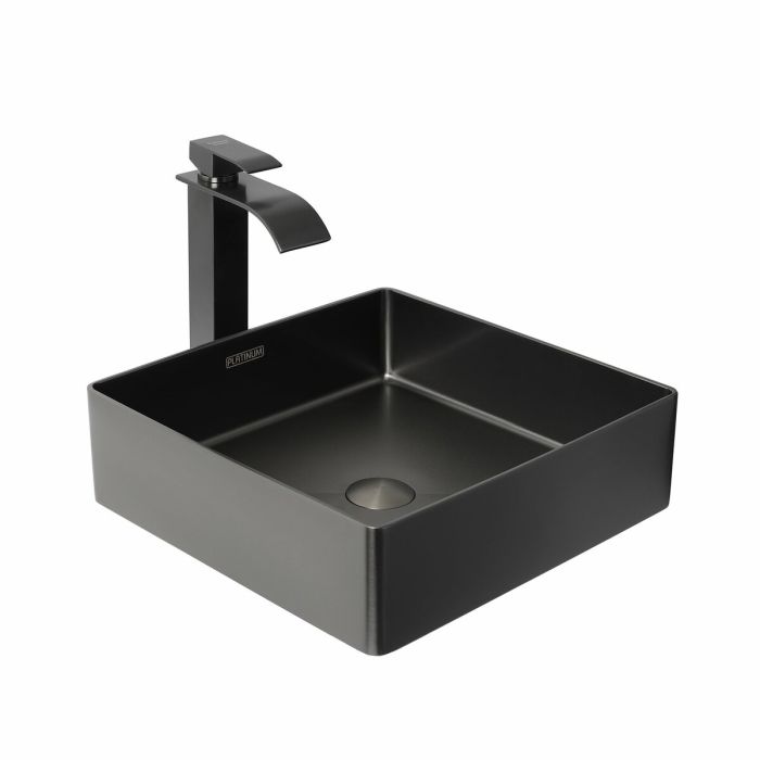 Умывальник Platinum Handmade PVD черный 400x400 мм